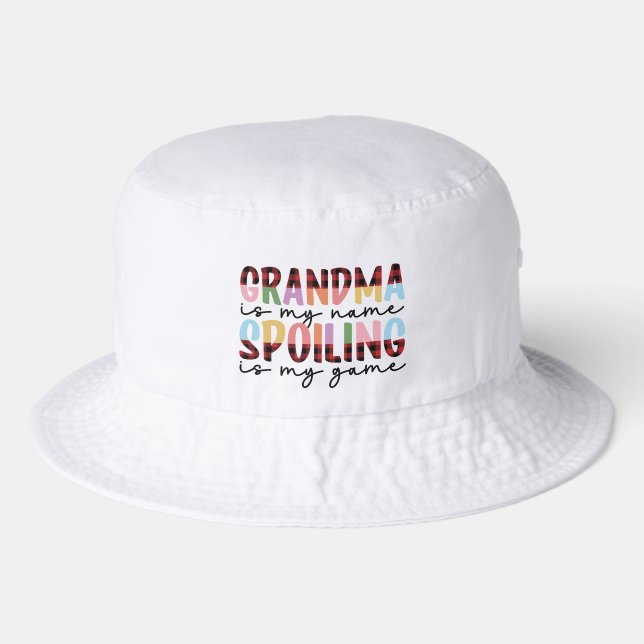 Funny spoiling Grandma word art  Bucket Hat (Front)