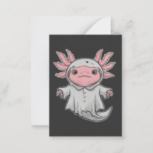 Funny Spooky Axoltol Amphibian Halloween Ghost Note Card