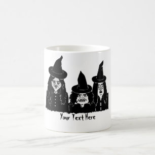 funny spooky black witches scary halloween fun color morph mug
