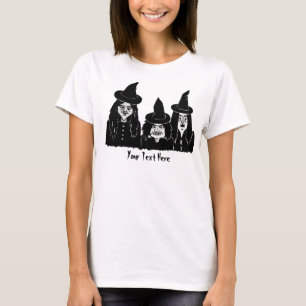 funny spooky black witches scary halloween T-Shirt