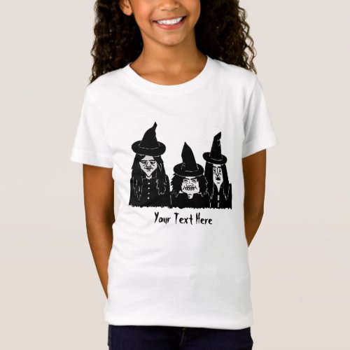 funny spooky black witches scary halloween  T_Shirt