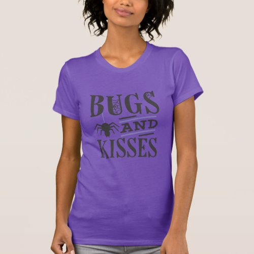 funny spooky bugs kiss witch pumpkin halloween T_Shirt