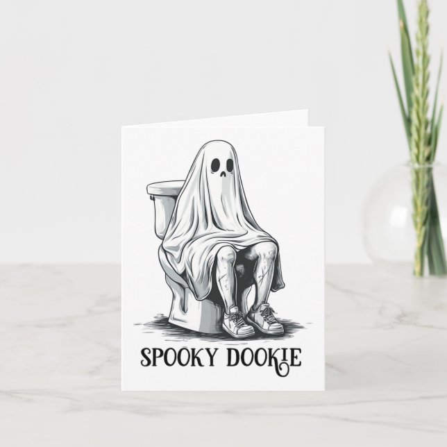 Funny Spooky Dookie Immature Halloween  Card (Front)