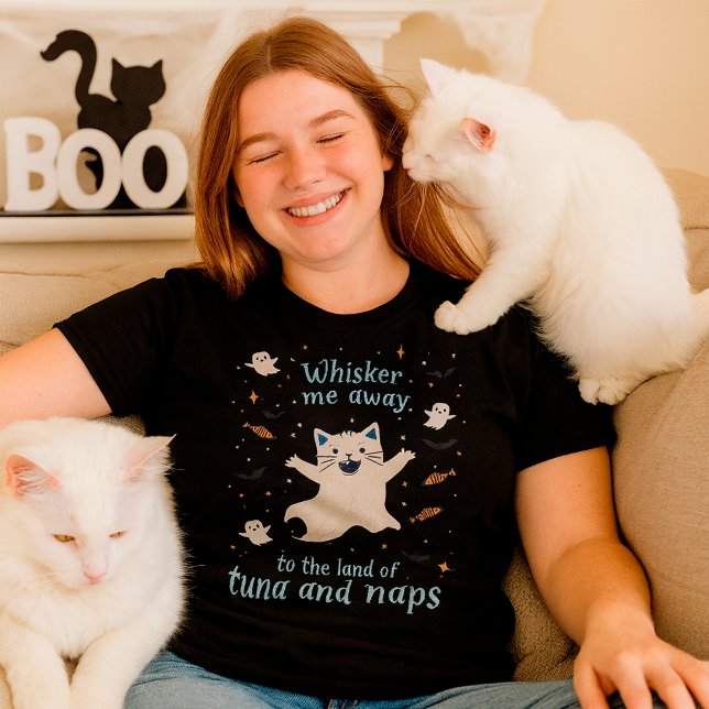 Funny Spooky Ghost-Cat, Cat Lover Kids T-Shirt (Creator Uploaded)