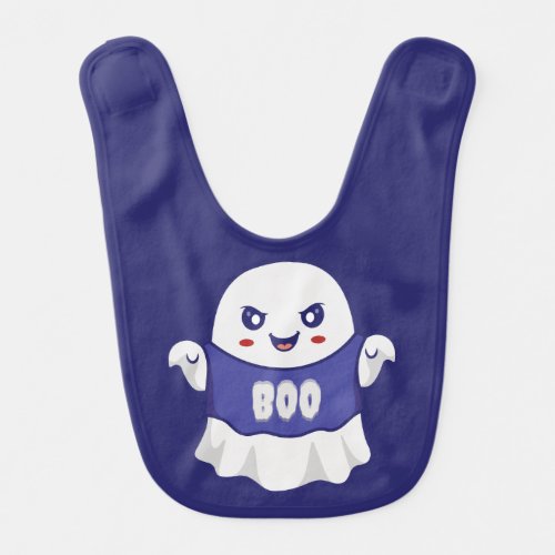Funny Spooky Ghost Illustration Design Baby Bib