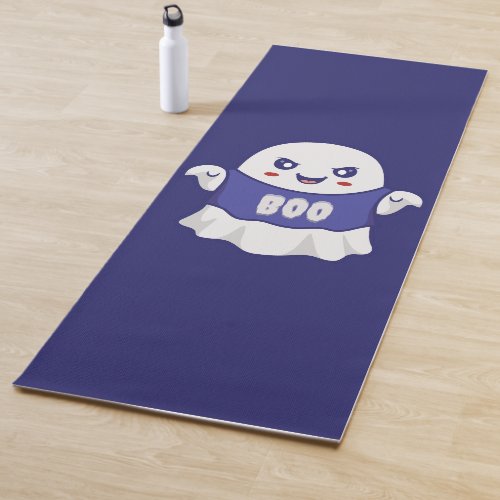 Funny Spooky Ghost Illustration Design Yoga Mat