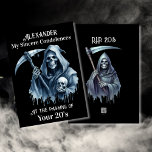Funny Spooky Grim Reaper 30th Birthday for Him Card<br><div class="desc">Looking for the perfect Grim Reaper 30th birthday card for a Halloween lover, horror movie fan, or someone with a dark sense of humor? This Funny Grim Reaper 30th Birthday Card for Men is just what you need! Featuring a stunning watercolor illustration of the Grim Reaper—also known as Death or...</div>