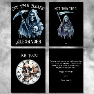 Funny Spooky Grim Reaper for Him Birthday Card