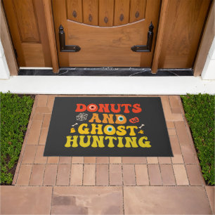 Funny Spooky Groovy Donuts And Ghost Hunting Doormat