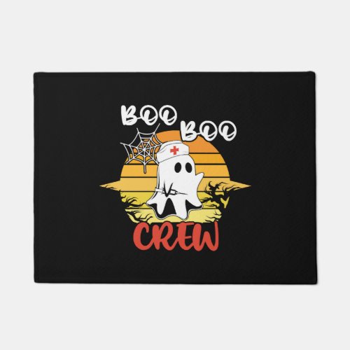 Funny Spooky Halloween Boo Boo Crew Nurse Doormat