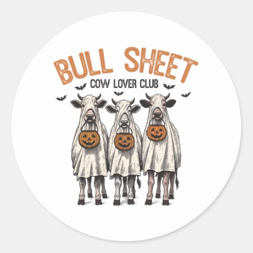 Funny Spooky Halloween Farm Animals  Classic Round Sticker