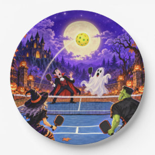 Funny, Spooky Halloween Pickleball Plate