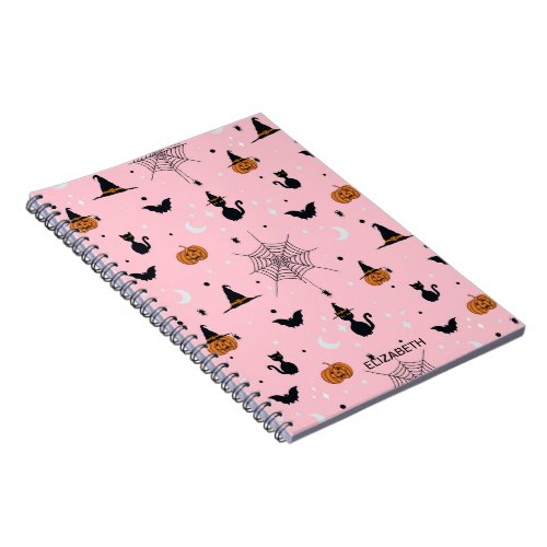 Funny Spooky Halloween Pink Design Notebook