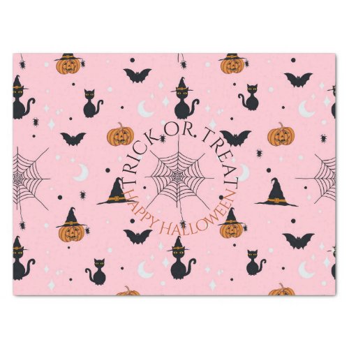 Funny Spooky Halloween Pink Design Tissue Paper