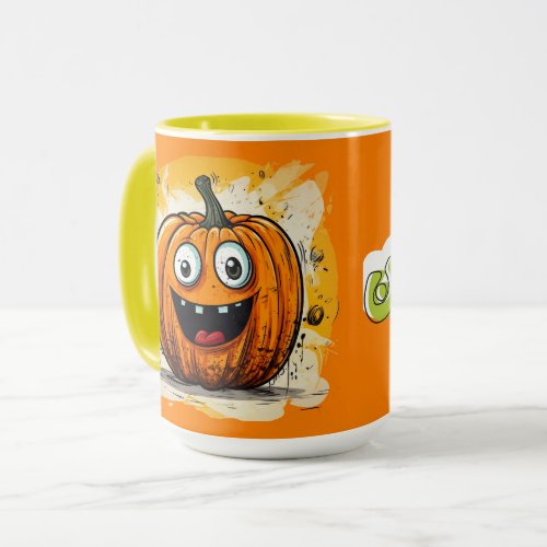 Funny Spooky Halloween Pumpkin in Arabic Mug