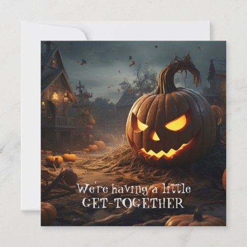 Funny Spooky Haunted House Halloween Dinner Party Invitation