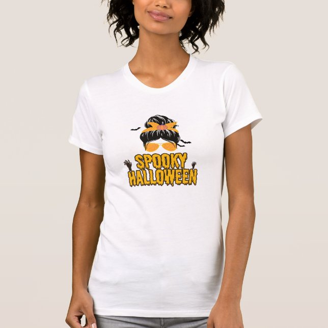funny spooky mama halloween mom witch T-Shirt (Front)