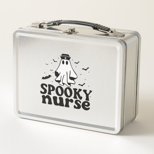 Funny Spooky Nurse outfit   Metal Lunch Box (Front)