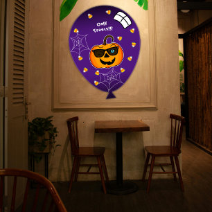 Funny Spooky Pumpkin iconic winkS Only treats!!!  Wall Decal