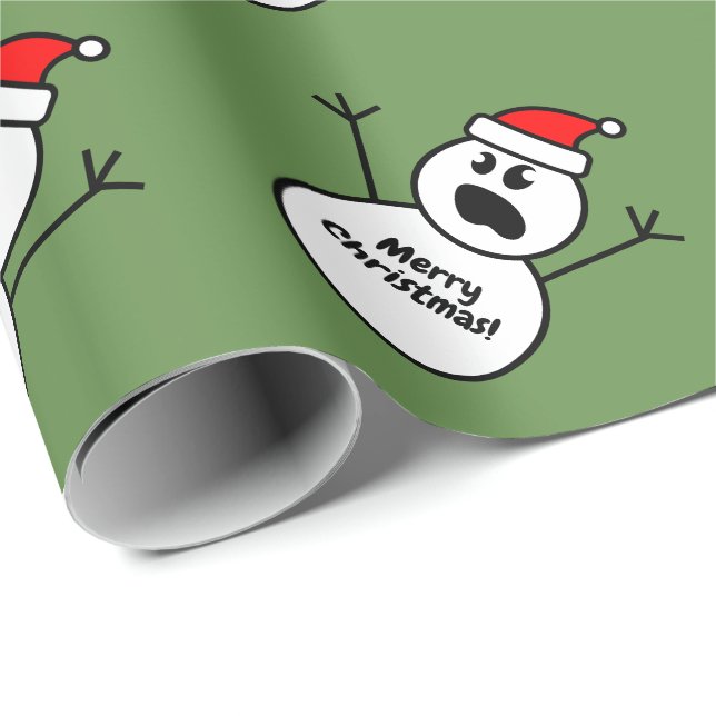 Funny spooky Santa Claus snowman Christmas Wrapping Paper (Roll Corner)
