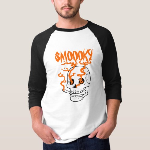 Funny Spooky Smoky Skull Halloween personalized T_Shirt