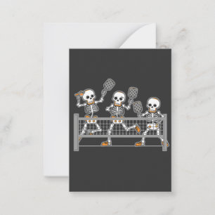 Funny Spooky Three Skeleton Playin Pickleball Gift Note Card