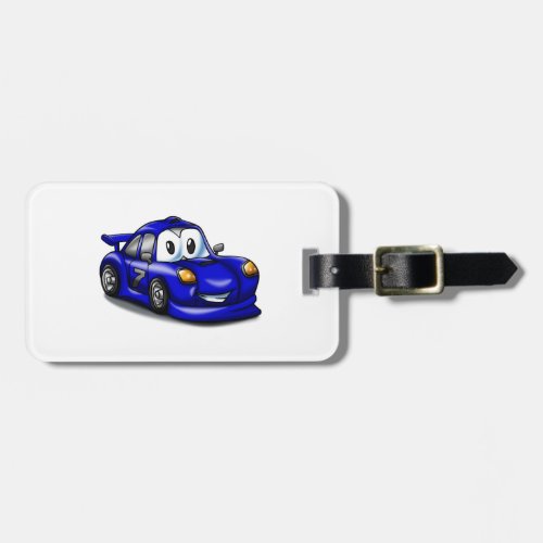 Funny Sport car cartoon  Choose background color Luggage Tag