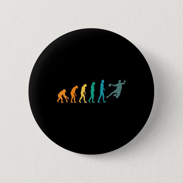 Funny Sport Evolution Handball  Button (Front)