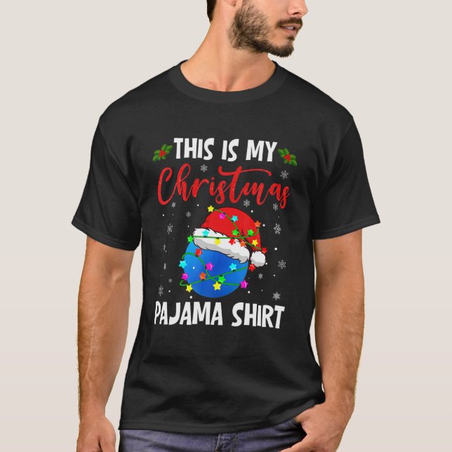 Funny Sport This Is My Christmas Pajama Lacrosse L T-Shirt (Front)