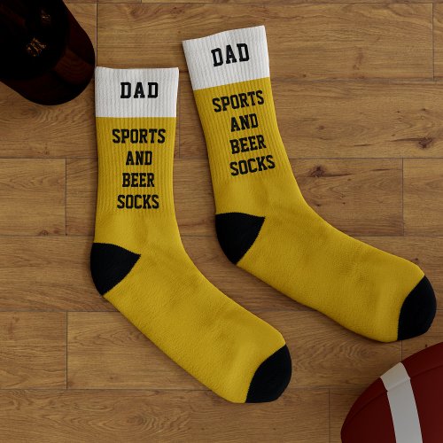 Funny Sports and Beer Lover Dad Drinking Socks