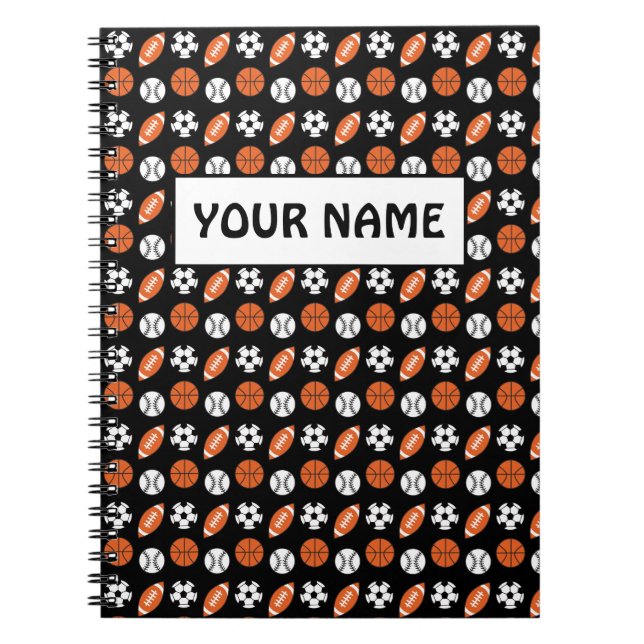 Funny Sports Balls Notebook (Front)