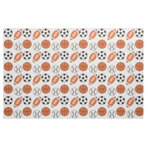 Funny sports balls pattern fabric