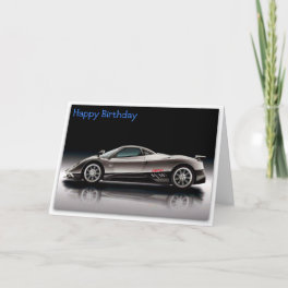 Funny Sports Car Happy Birthday Picture Card
