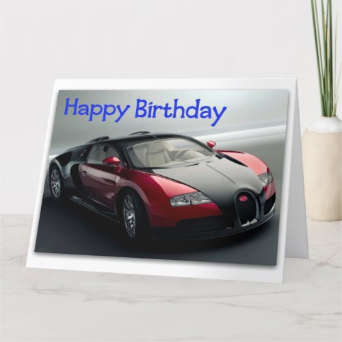 Funny Sports Car Jumbo Birthday Card