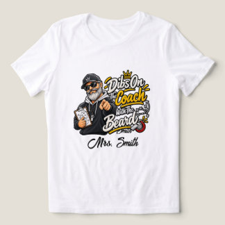 Funny Sports Dibs On The Coach With The Beard Cust Tri-Blend Shirt