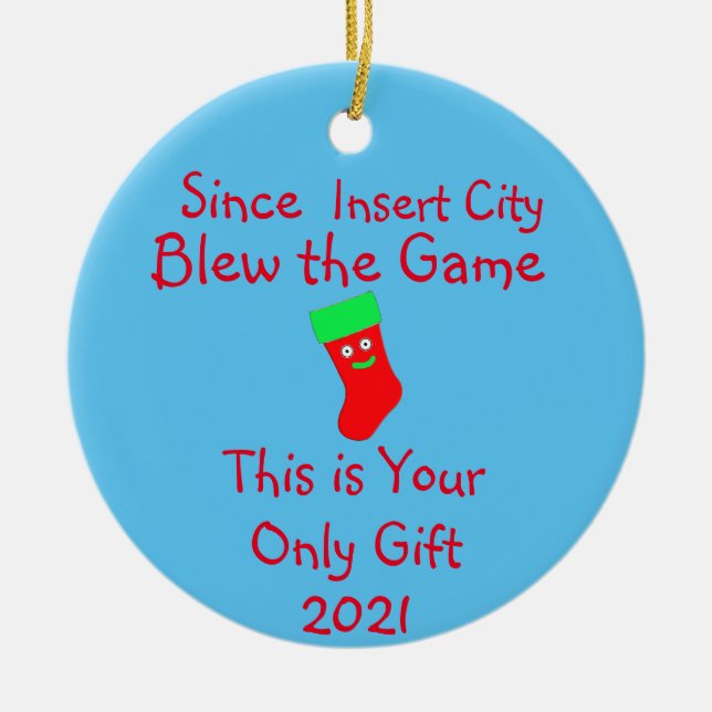 Funny Sports Gambling Ceramic Ornament (Front)