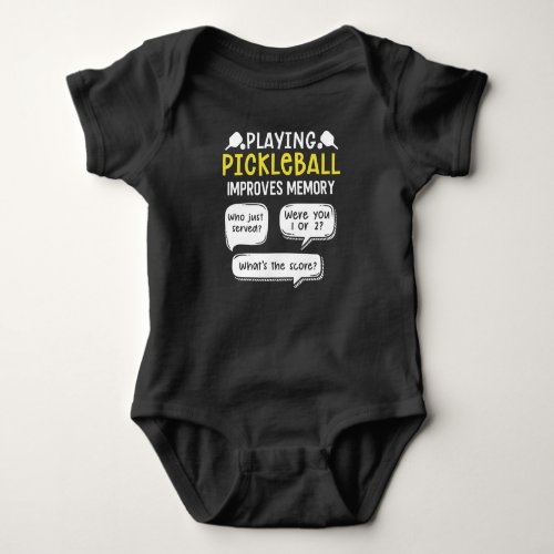 Funny Sports Pickleball Player Baby Bodysuit