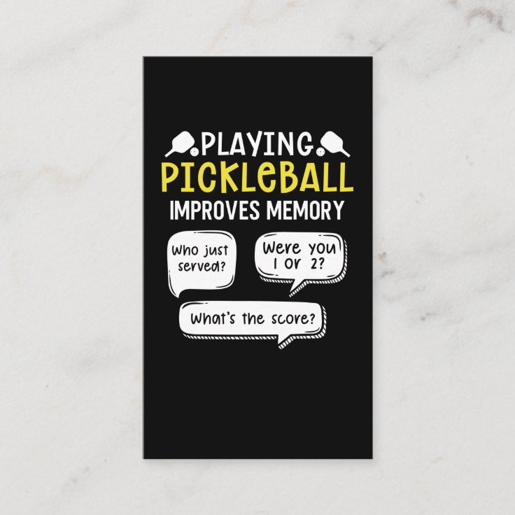 Funny Sports Pickleball Player Business Card Zazzle