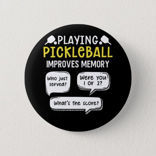 Funny Sports Pickleball Player Button