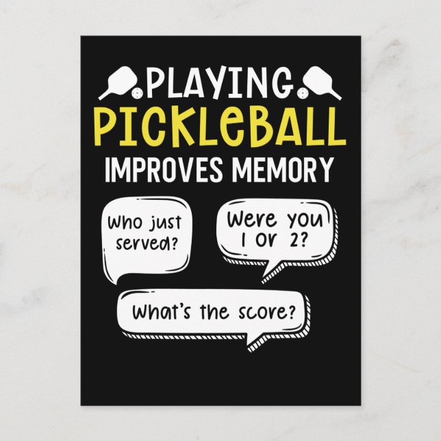 Funny Sports Pickleball Player Postcard (Front)