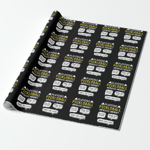 Funny Sports Pickleball Player Wrapping Paper
