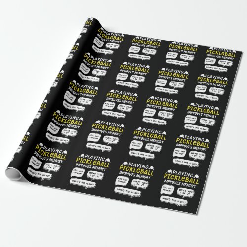 Funny Sports Pickleball Player Wrapping Paper