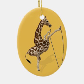 Funny Sporty Giraffe Ceramic Ornament by Emangl3D at Zazzle
