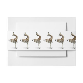 Funny Sporty Giraffe Invitation Belly Band