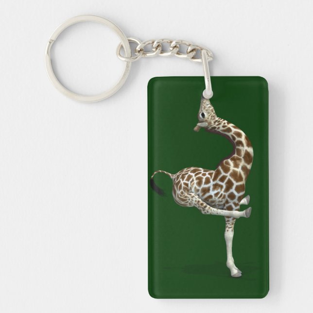 Funny Sporty Giraffe Keychain (Front)