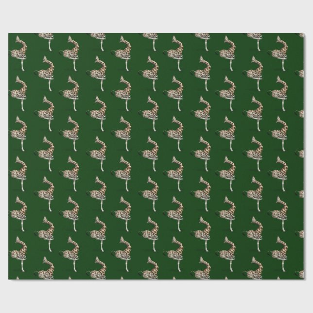 Funny Sporty Giraffe Wrapping Paper (Flat)