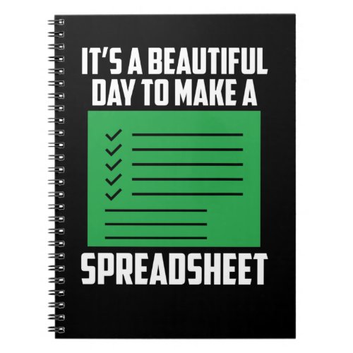 Funny Spreadsheet Accounting CPA Bookkeeping Humor Notebook