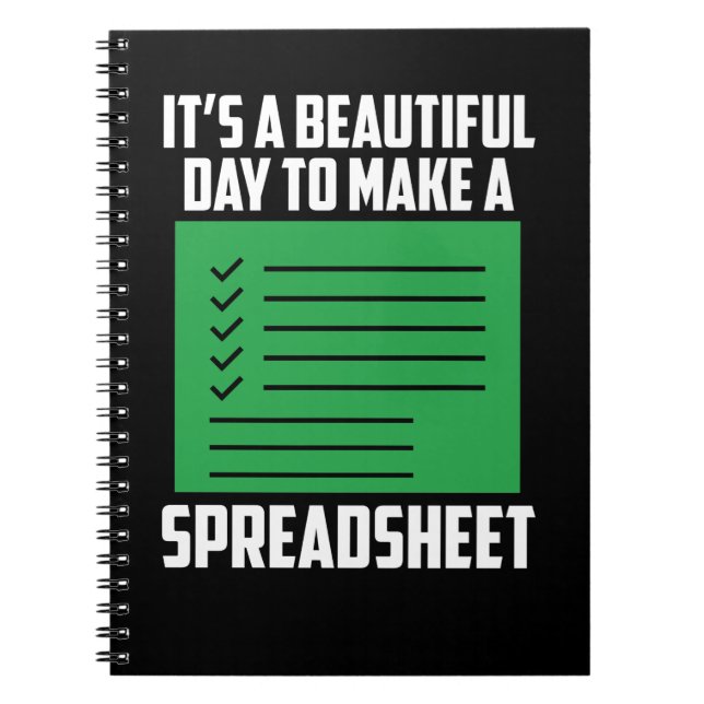 Funny Spreadsheet Accounting CPA Bookkeeping Humor Notebook (Front)