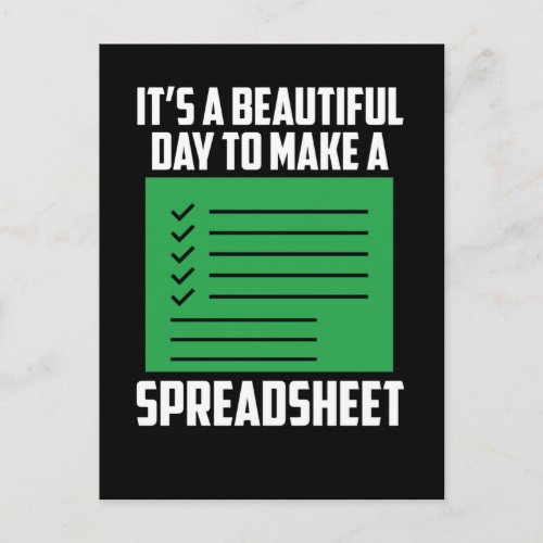 Funny Spreadsheet Accounting CPA Bookkeeping Humor Postcard