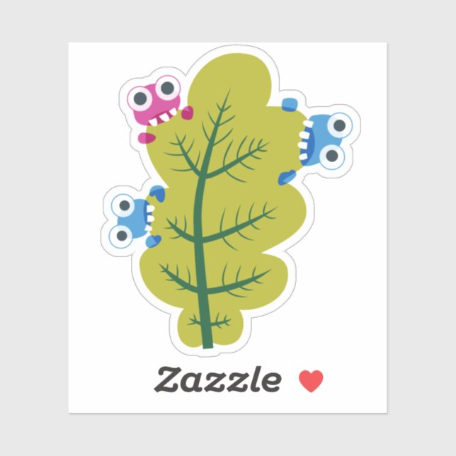 Funny Spring Nature Lover Cute Green Leaf Sticker (Sheet)